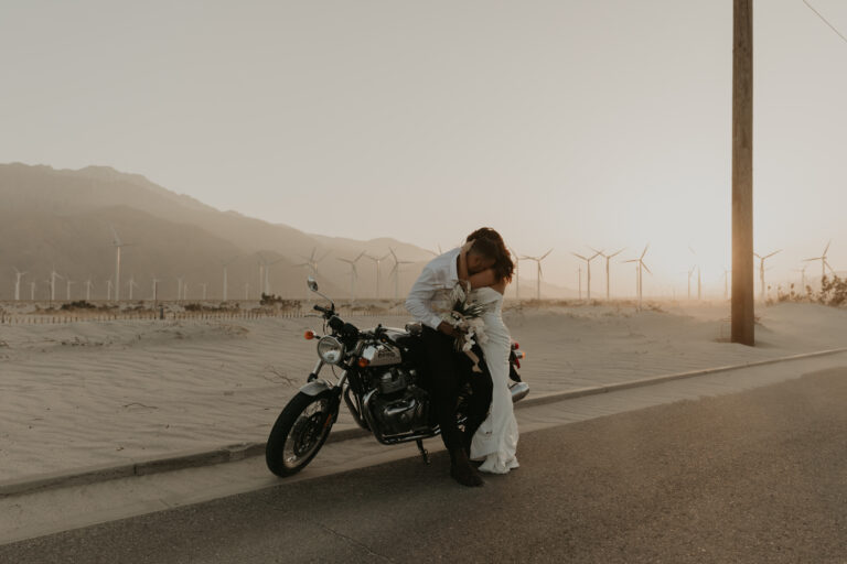 Motorcycle Elopement in the California Desert | Whitney + Zach